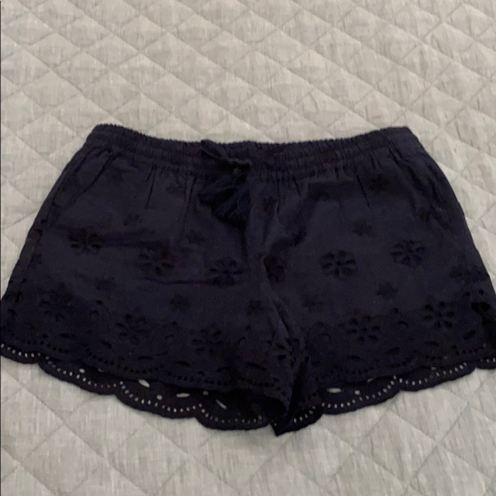 Loft navy eyelet shorts